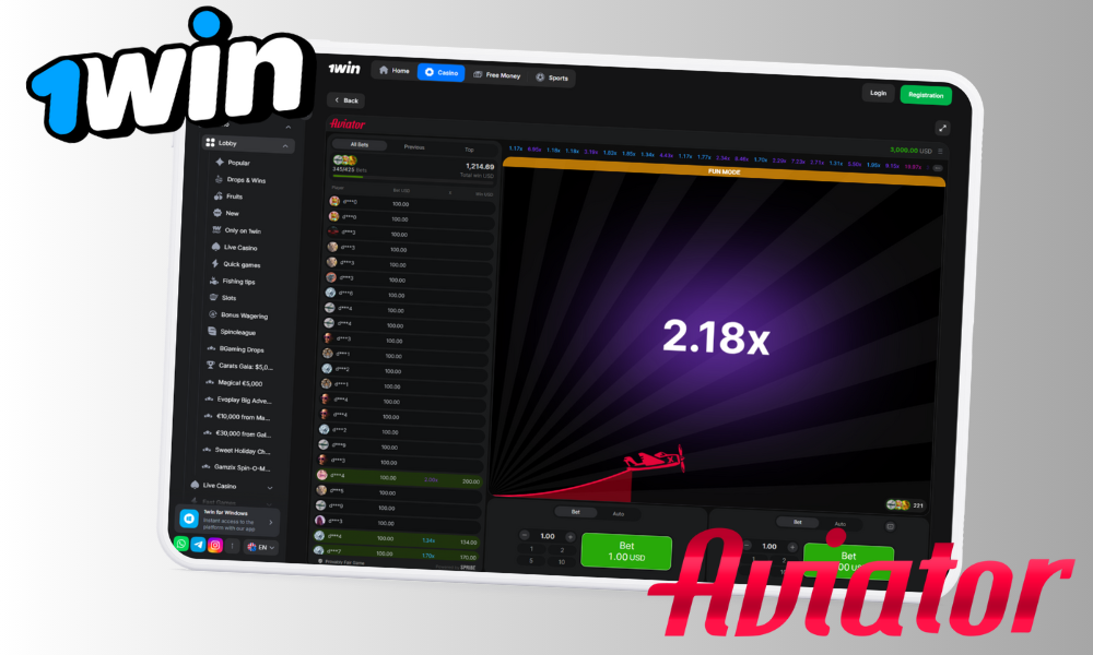 Play Aviator on the 1Win platform