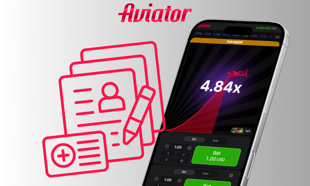 Instructions for registering to play Aviator